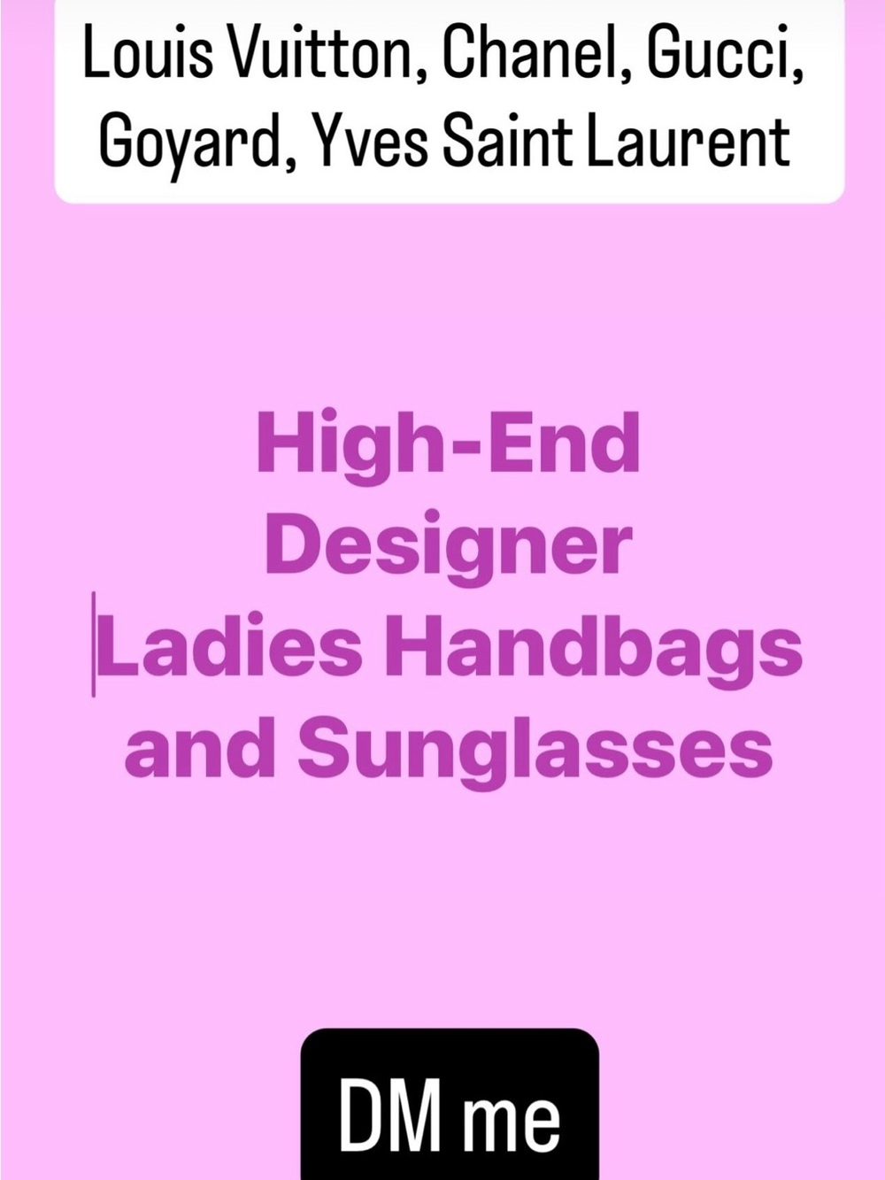 High-End Designer Ladies Handbags and Sunglasses - Pink